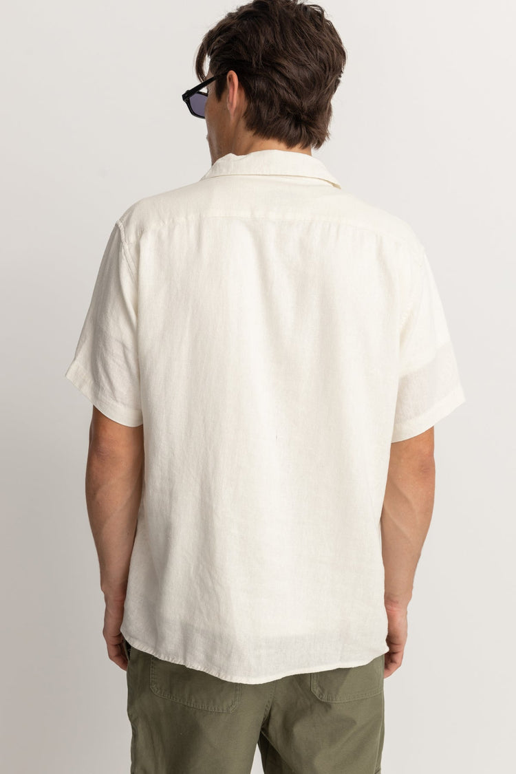 Men's Paisley Cuban Short Sleeve Shirt - Natural