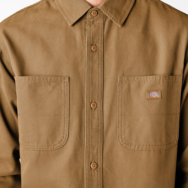 Men's Duck Canvas Long Sleeve Shirt - Stonewashed Brown Duck