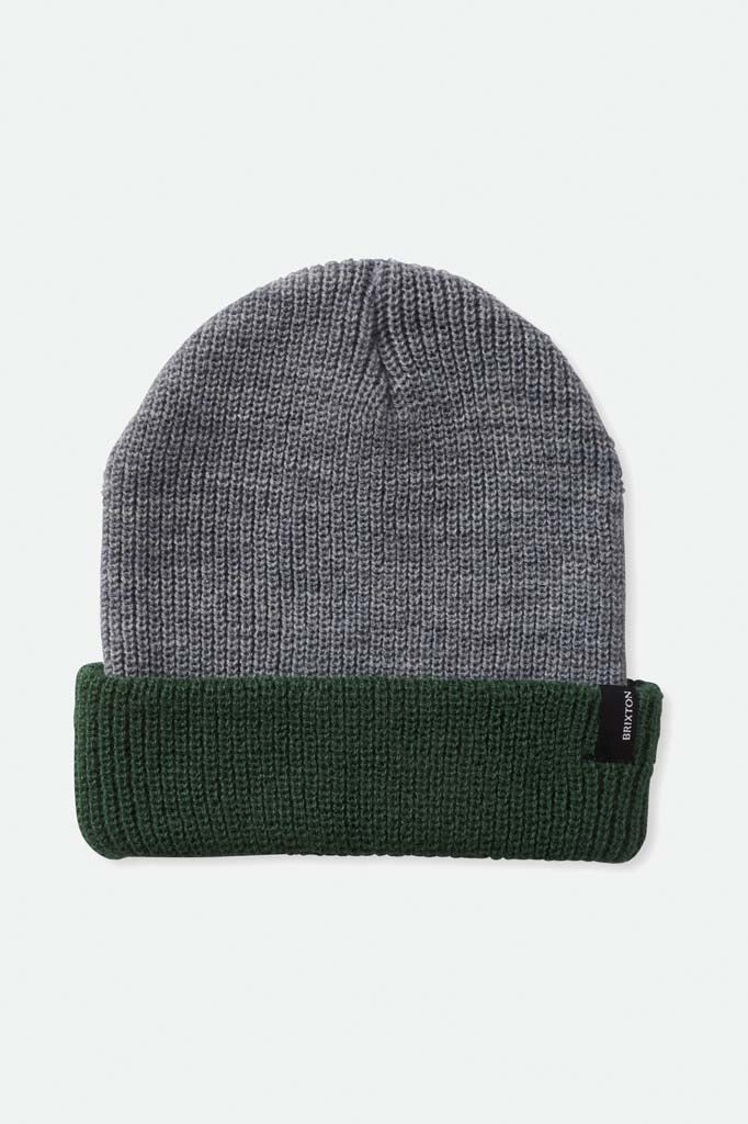 Brixton Heist Beanie - Light Heather Grey / Pine Needle