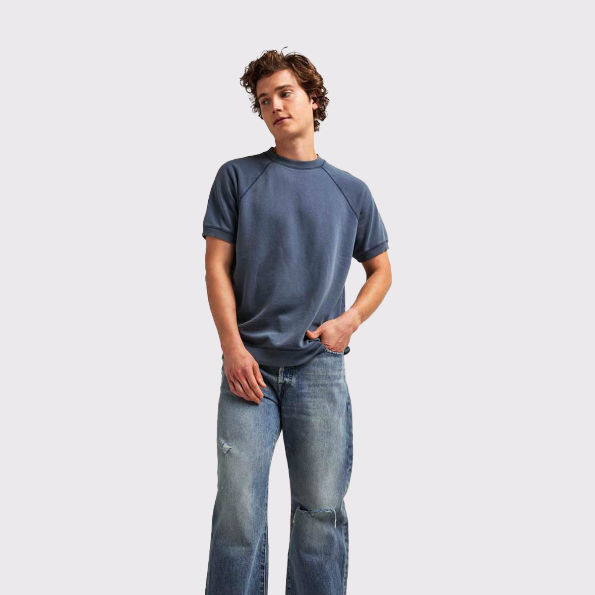 Unisex Recycled Fleece Raglan Short Sleeve Sweatshirt