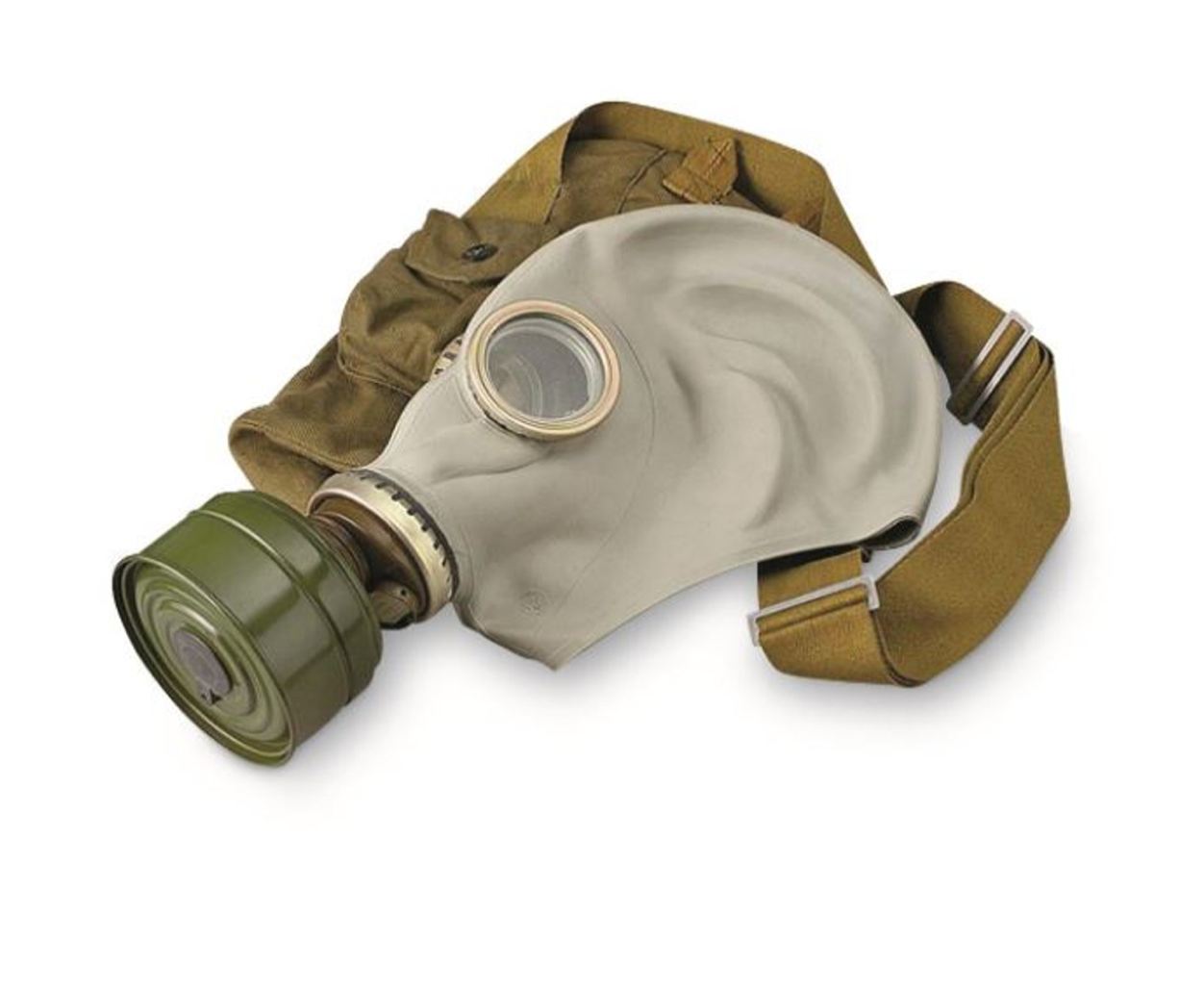 Russian Gas Mask W/Filter and Bag- SURPLUS