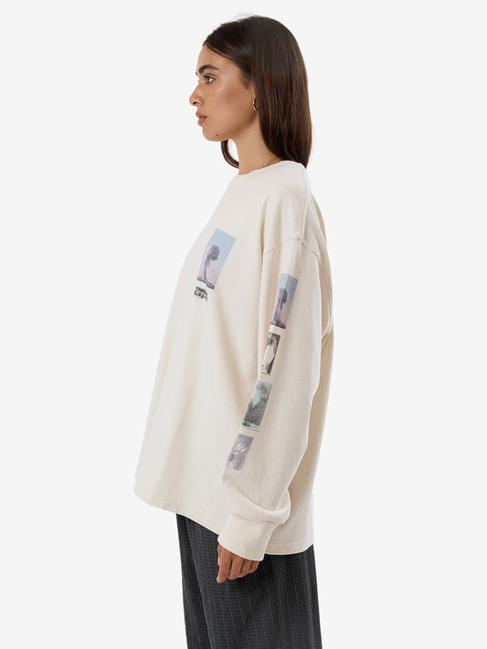 Women's One Way Or Another Long Sleeve Oversized Tee - Heritage White