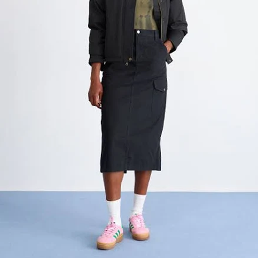 Women's Canvas Cargo Skirt - Black