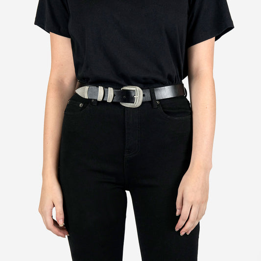 Women's Dutch Belt - Black Leather