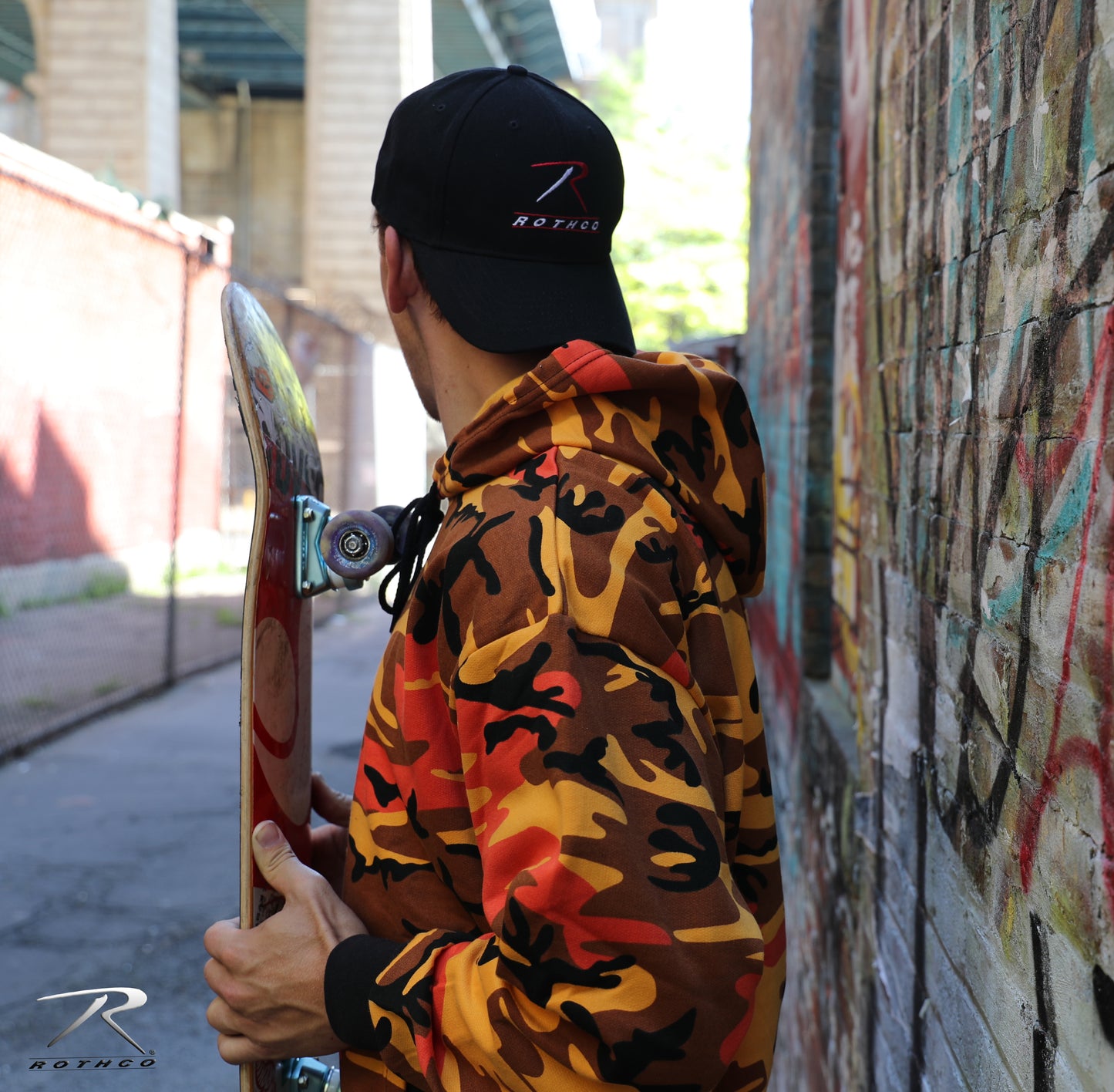 ROTHCO CAMO PULLOVER HOODED SWEATSHIRT - SAVAGE ORANGE CAMO - ORANGE/BLACK