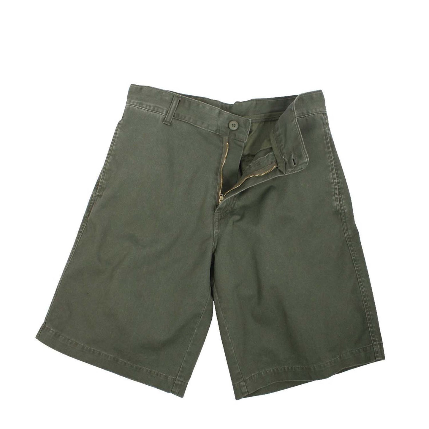 Vintage Wash 5 Pocket Flat Front Olive Drab Shorts