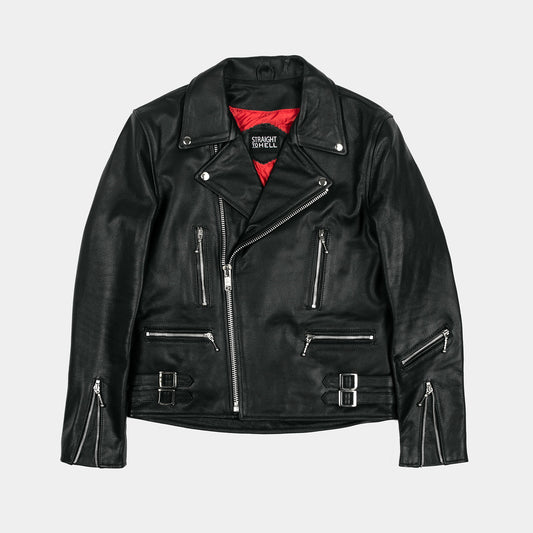 Men's Defector Classic Fit Leather Jacket- Black/nickel