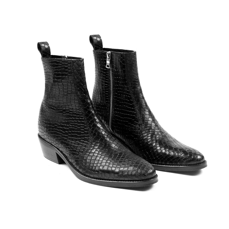 Women's Richards Boot - Black Snakeskin
