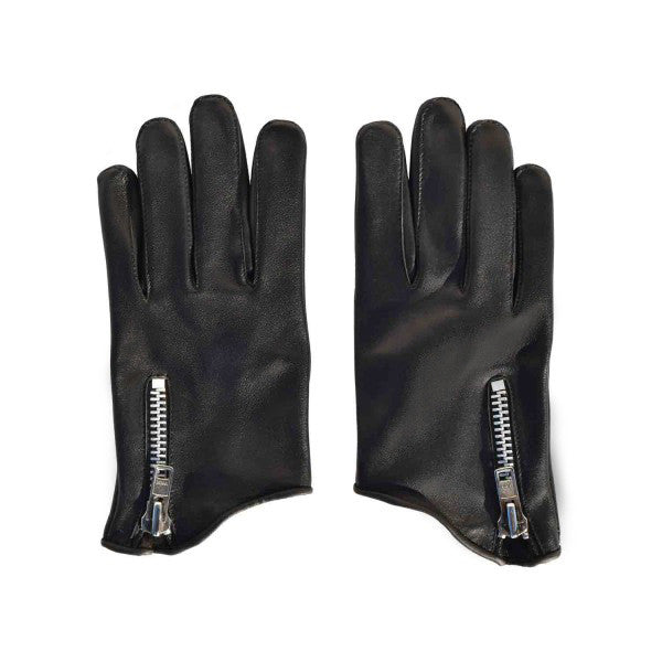 Men's Throttle Leather Gloves - Black and Nickel
