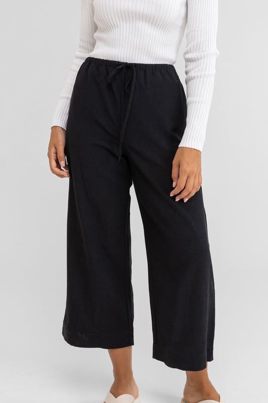 Women's Classic Drawstring Pants - Black