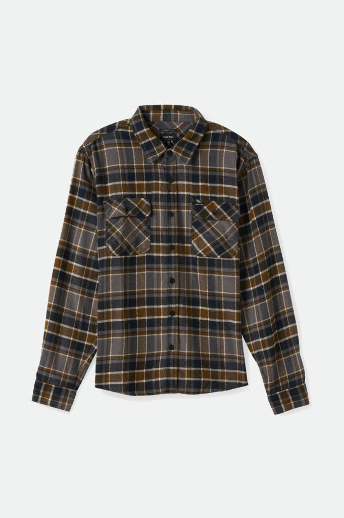 Men's Bowery Long Sleeve Flannel - Black / Desert Palm / Beige