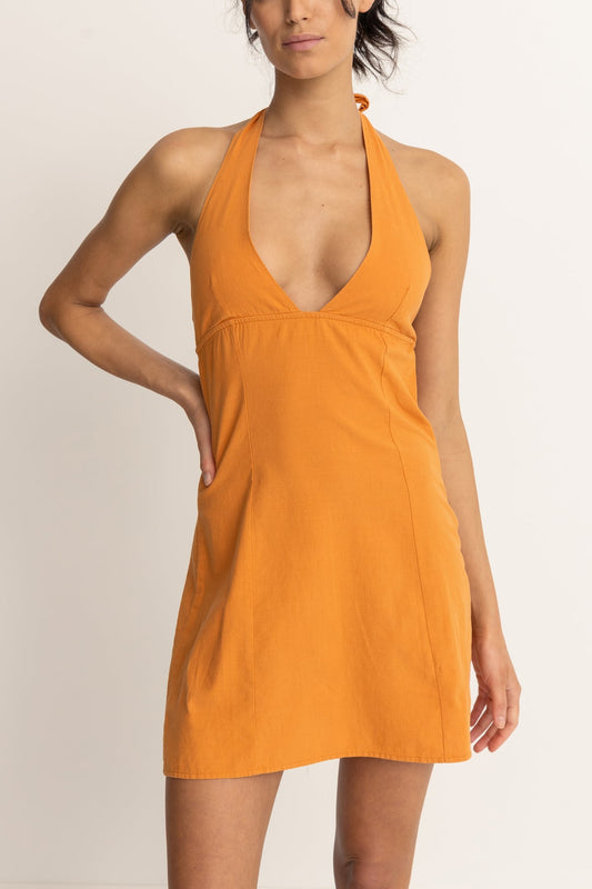 Women's Tangie Halter Dress - Orange