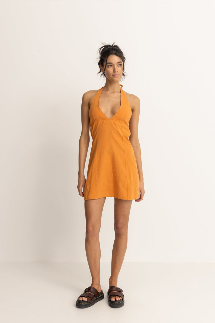 Women's Tangie Halter Dress - Orange