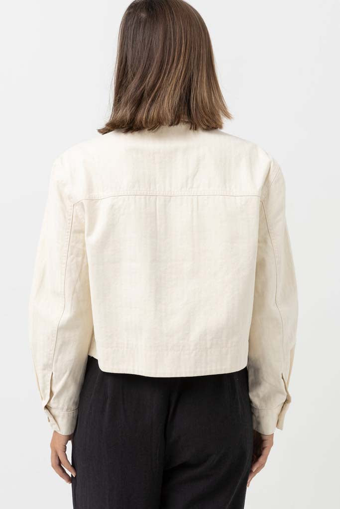 Dylan Cropped Shacket - Cream