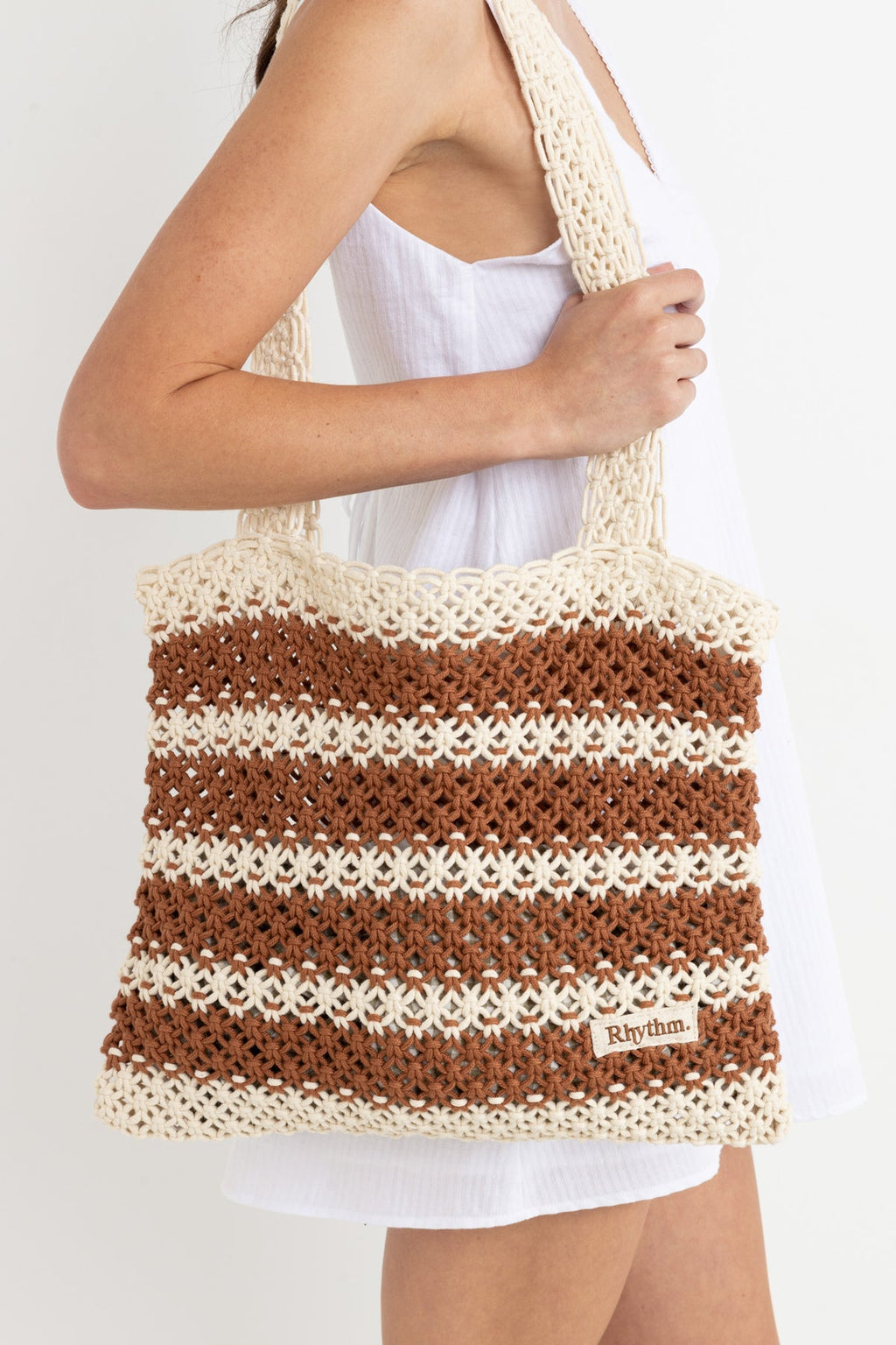Cove Stripe Crochet Tote Bag
