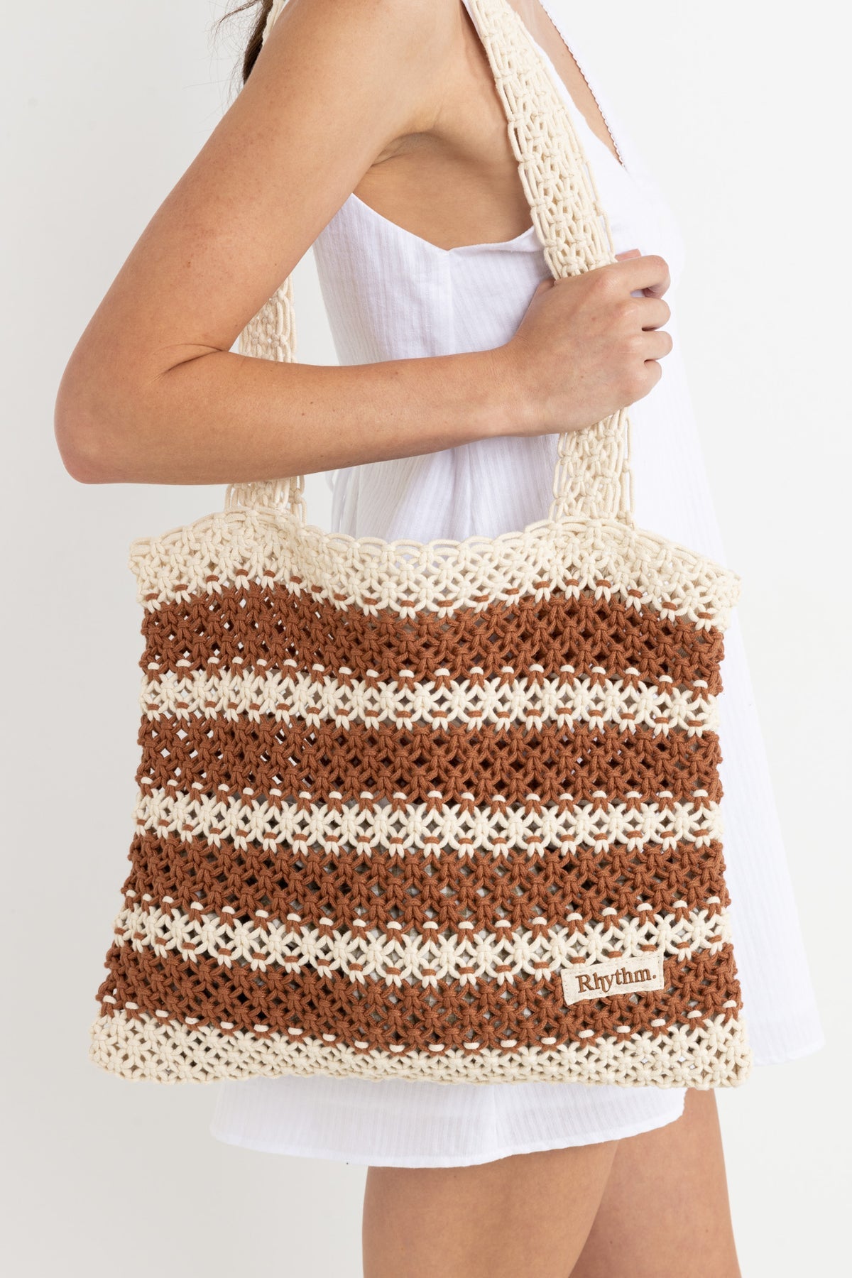 Cove Stripe Crochet Tote Bag