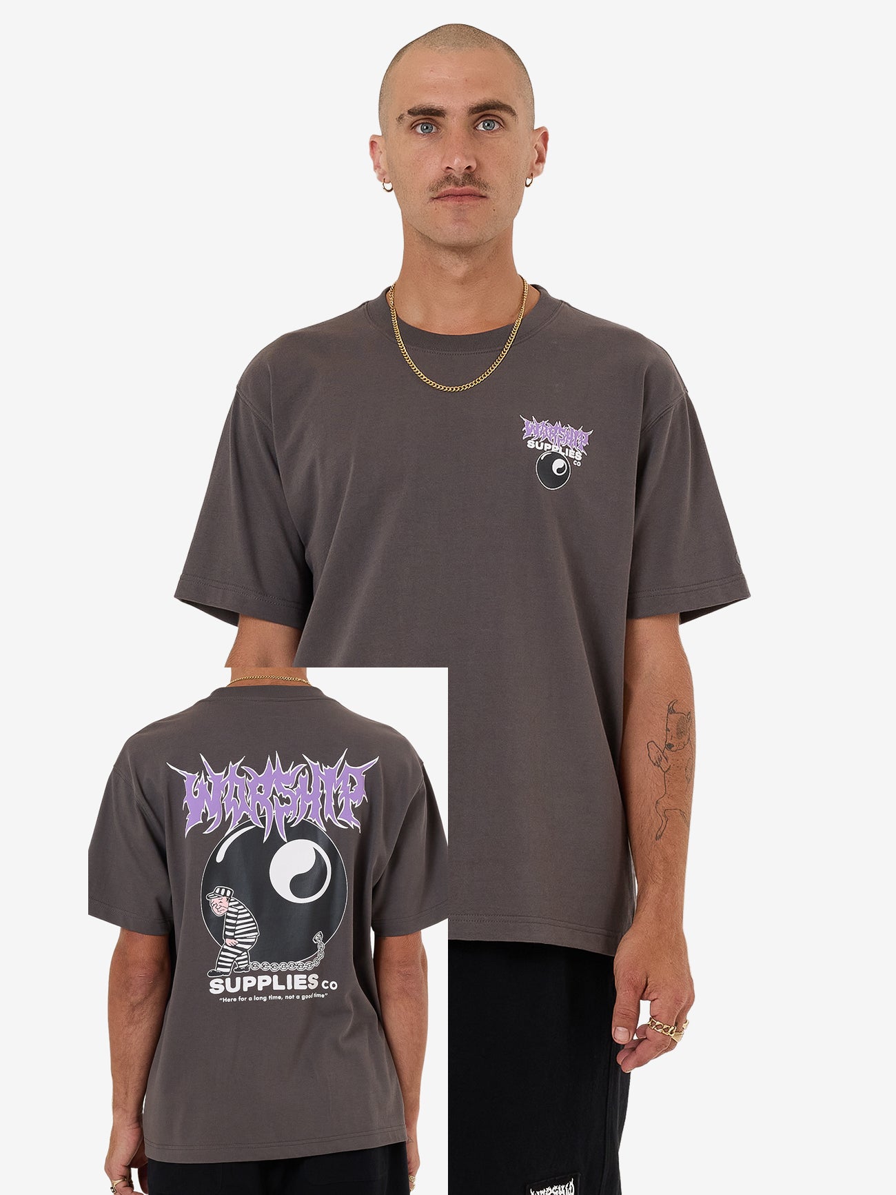 Long Time Tee - Worn Black