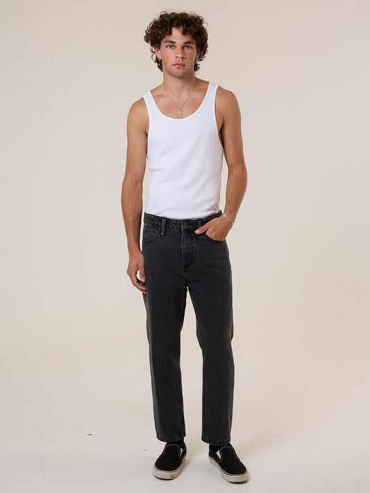 Chopped Denim Jean - Ash Black