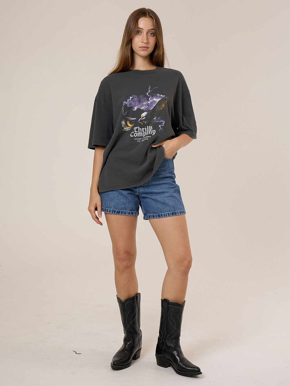 Flight Risk Oversized Tee - Merch Black