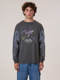 Flight Risk Oversize Fit Long Sleeve Tee - Merch Black