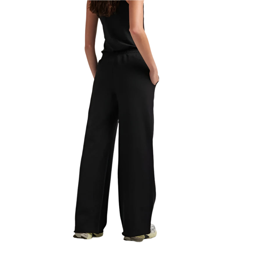 Women's Recycled Fleece Wide Leg Pant - Black