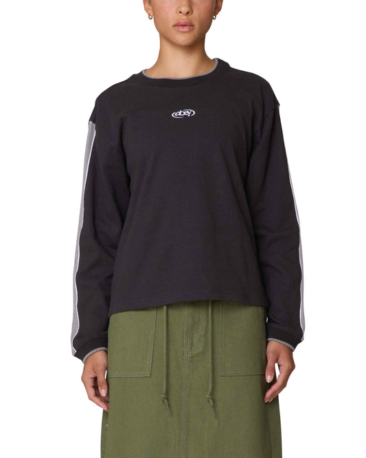 Women's Obey Rally Sleeve Stripe Long Sleeve