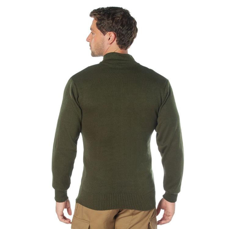 Rothco GI Style 5 Button Acrylic Sweater - Vintage Military Cardigan | Men's L Black