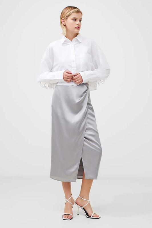 Women's Inu Satin Midi Wrap Skirt - Alloy