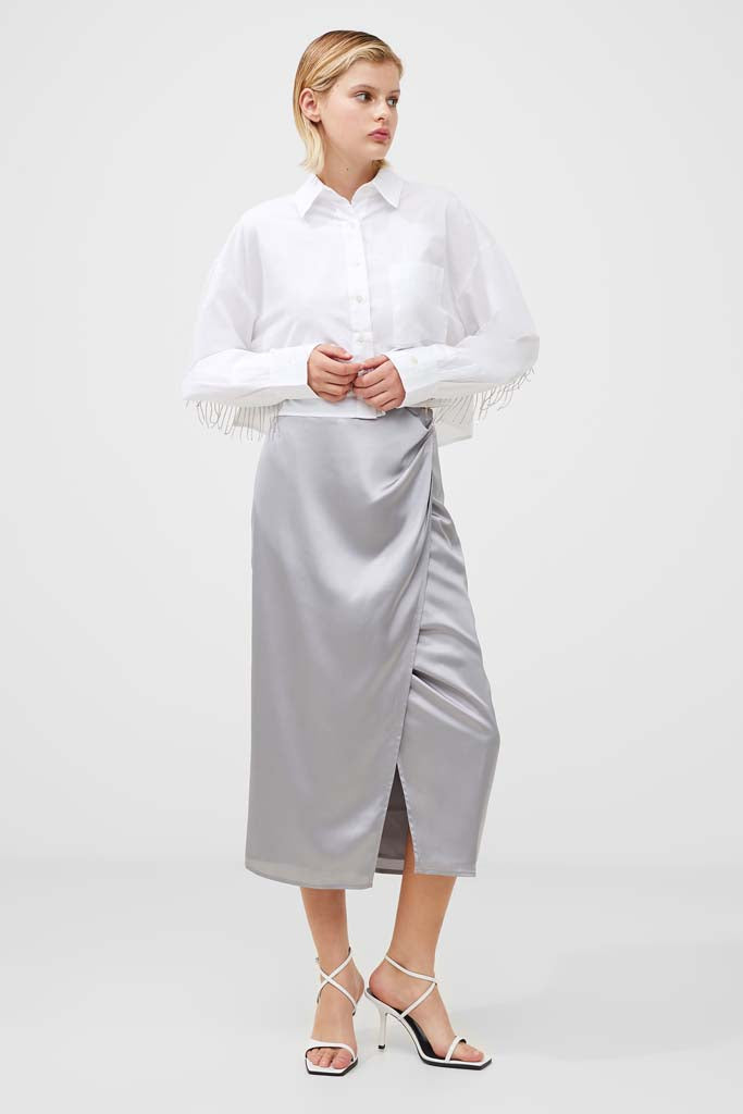 Women's Inu Satin Midi Wrap Skirt - Alloy