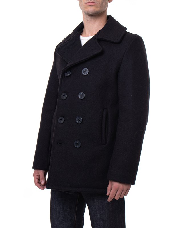 Schott Classic Melton Wool Navy Pea Coat 740 – Belmont Army WP