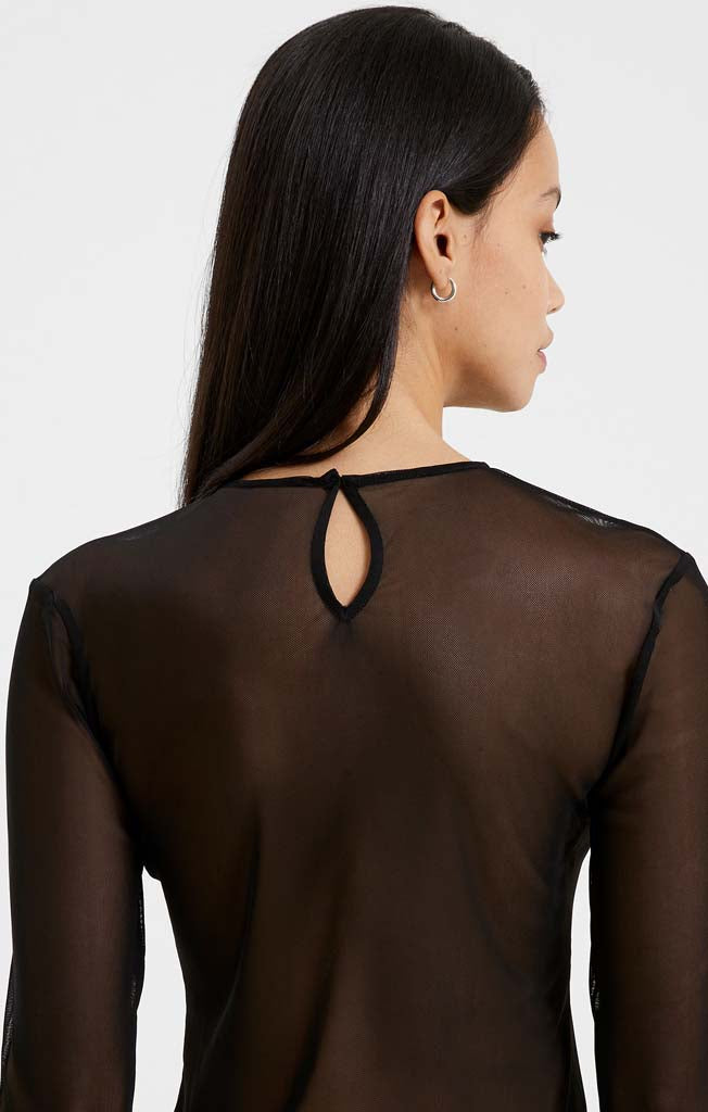 Women's Toni Mesh Long Sleeve Top - Black