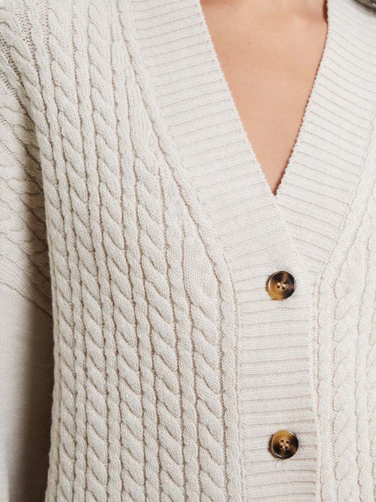 Women's Babysoft Cable Knit Cardigan - Light Oatmeal