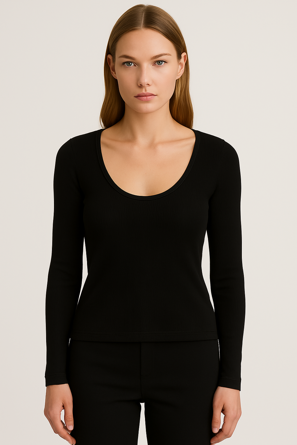 Alie U-Neck Rib Longsleeve