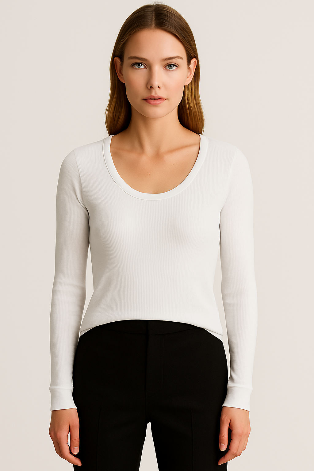 Alie U-Neck Rib Longsleeve
