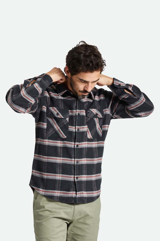 Men's Bowery Stretch Water Resistant Flannel - Black / Charcoal / Barn Red