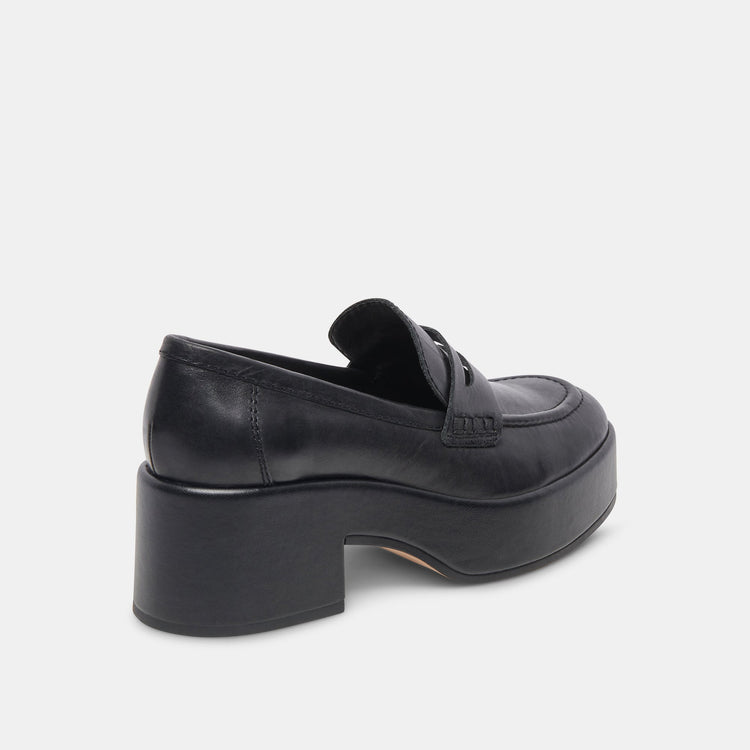 Women's Yanni Platform Loafers - Black Leather
