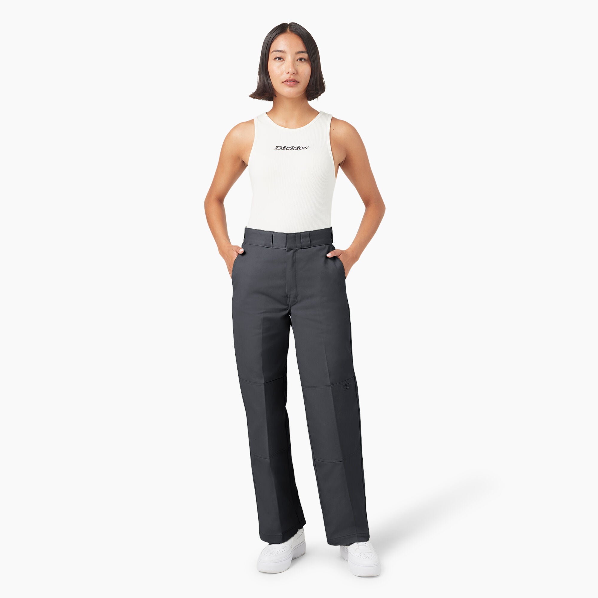 Women's Loose Fit Double Knee Work Pant - Charcoal