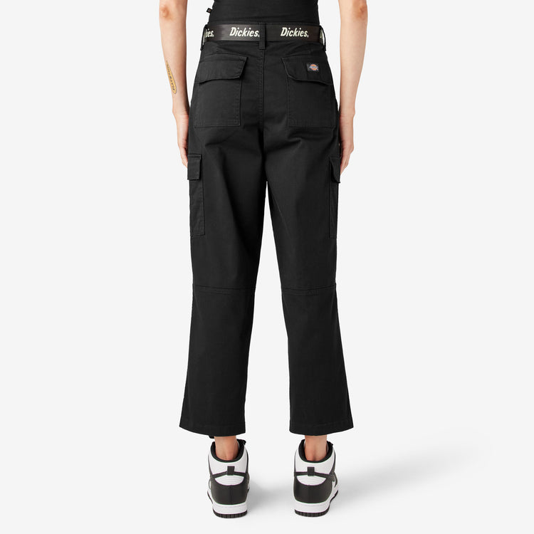 Women's Relaxed Fit Cropped Cargo Pant FPR50 - Black