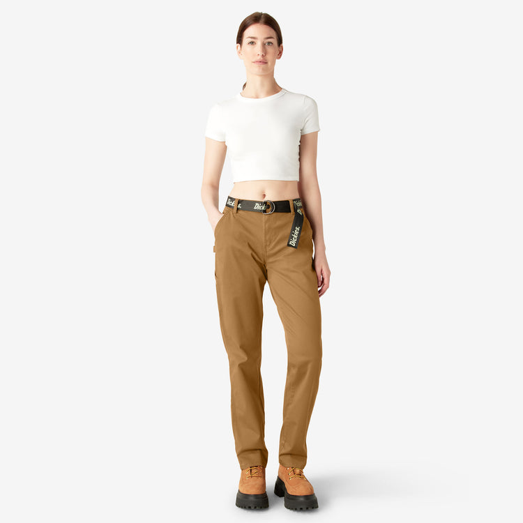 Women's Dickies Relaxed Fit High Waisted Cargo Pant FPR51 - Brown Duck