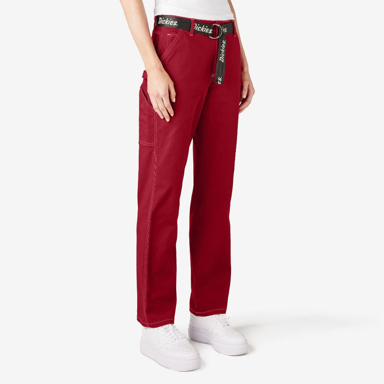 Women's Dickies Relaxed Fit High Waisted Cargo Pant FPR51 - English Red