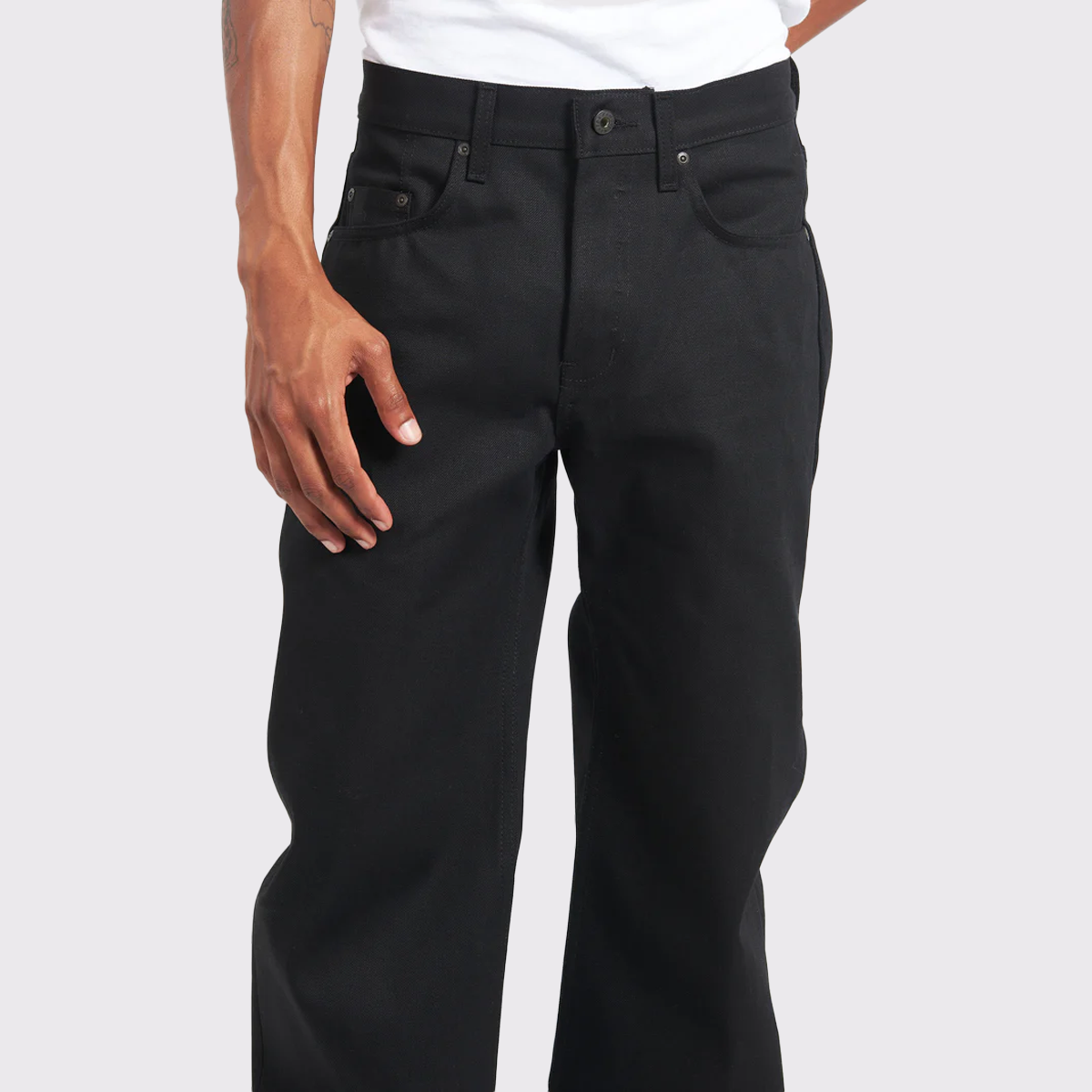 Men's Strong Guy - Solid Black Selvedge