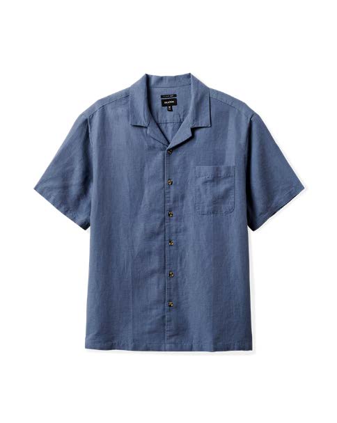 Men's Bunker Linen Blend Short Sleeve Shirt - Flint Stone Blue