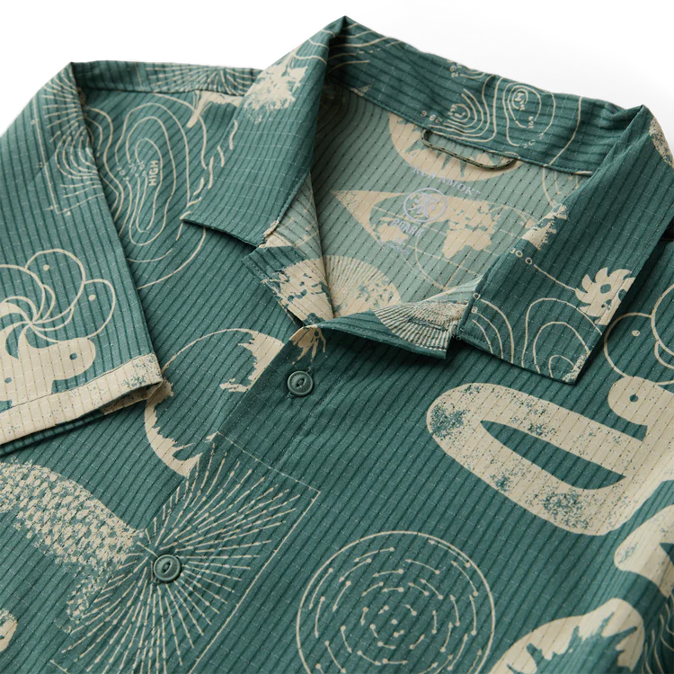 Men's Roark Bless Up Trail Slate Green Button Down SS