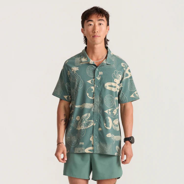 Men's Roark Bless Up Trail Slate Green Button Down SS