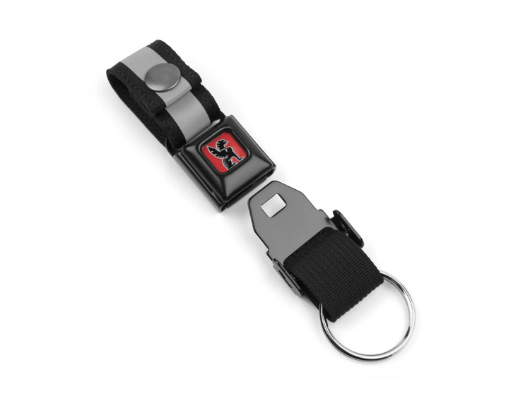 Chrome Mini Buckle Key Chain - Black Buckle