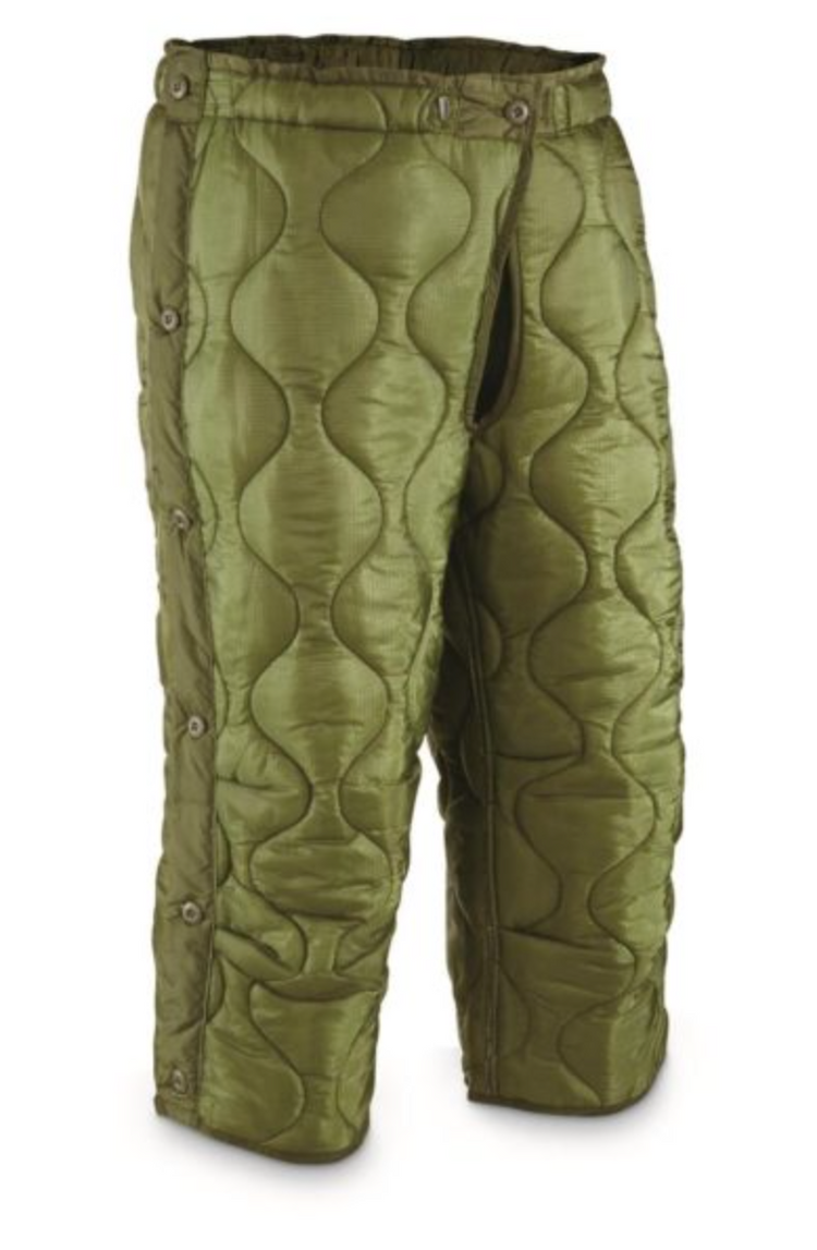 US GI OD M65 QUILTED PANTS LINER