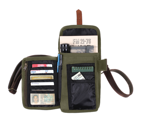Rothco Canvas Travel Portfolio Bag With Leather Accents