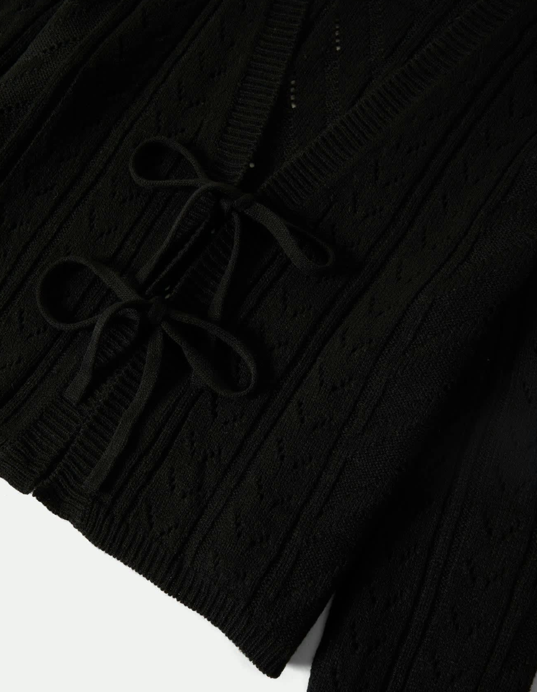 Brixton Cropped Pointelle Tie Cardigan - Women