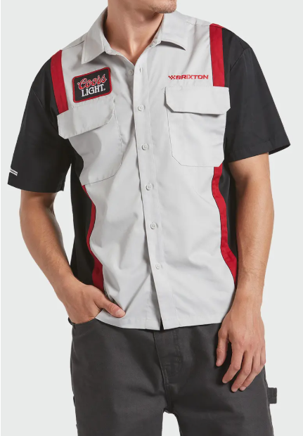 Brixton Men's Coors Light Shake Down Short Sleeve Woven