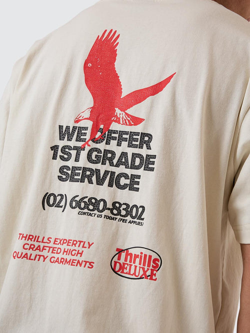 1st Grade Service Merch Fit Tee - Heritage White